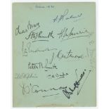 Essex C.C.C. 1931. Album page nicely signed in ink (two in pencil) by twelve Essex players.