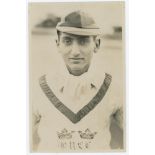 Nawab of Pataudi. Oxford University, Worcestershire, England & India 1928-1946. Original postcard