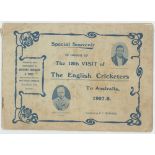'Special Souvenir in Honour of the 18th Visit of The English Cricketers to Australia 1907-8'.