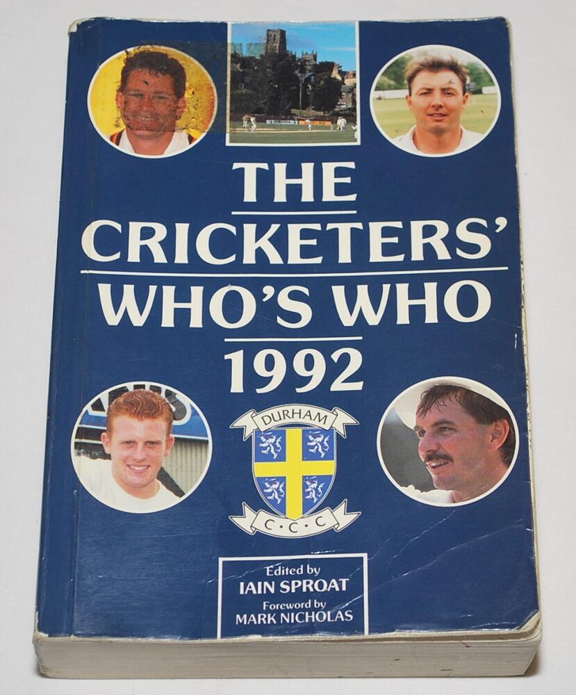 'The Cricketers' Who's Who 1992'. Iain Sproat. Harpenden 1992. Original softback comprising 263