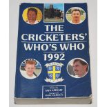 'The Cricketers' Who's Who 1992'. Iain Sproat. Harpenden 1992. Original softback comprising 263