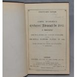 Wisden Cricketers' Almanack 1881. 18th edition. Bound in black boards, lacking original paper