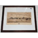 'Rossall From The Cricket Field'. Edward J. Burrow 1903. Original etching of the field with
