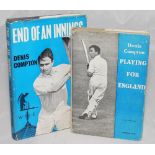 Denis Compton autobiographies. Two titles, both signed by Compton with handwritten dedications in
