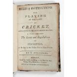 'Rules and Instructions for playing at the Game of Cricket ... to which is subjoined the Laws and