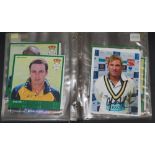County cricket 1980s/2000s. Two albums comprising a collection of over sixty trade cards, official