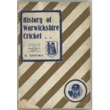 'History of Warwickshire Cricket'. S. Santall. London 1911. Original decorative paper wrappers. Some