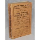 Wisden Cricketers' Almanack 1890. 27th edition. Original front paper wrapper only, lacking rear