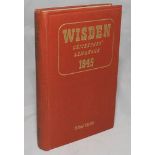 Wisden Cricketers' Almanack 1945. 82nd edition. Original hardback. Only 1500 hardback copies were