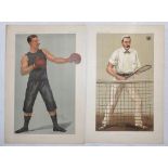 Sporting Vanity Fair lithographs. Three original lithographs 'Hard Hitter'. Captain Edgeworth