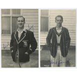 Kent C.C.C. Four mono real photograph plain back postcards of Kent cricketers by B.C. Flemons of