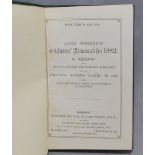 Wisden Cricketers' Almanack 1882. 19th edition. Bound in green boards, lacking original wrappers,