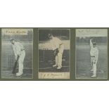 Yorkshire C.C.C. early 1900s. Four mono postcards, each with signature on piece laid down. Three