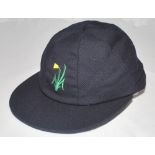 Glamorgan C.C.C. navy blue cloth 2nd XI cricket cap with embroidered Glamorgan emblem of the