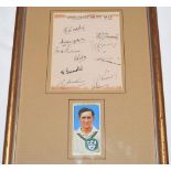 Worcestershire C.C.C. 1939. Album page nicely signed in ink by ten Worcestershire players.