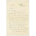Andrew John Young, poet and clergyman (1885-1971). Two page handwritten letter from Young to John