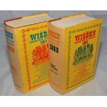 Wisden Cricketers' Almanack 1968 & 1969. Original hardbacks with dustwrapper. Some age toning to the