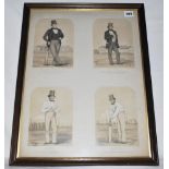 'Sketches at Lord's'. Large original lithograph sheet comprising four coloured lithographs of 'Mr
