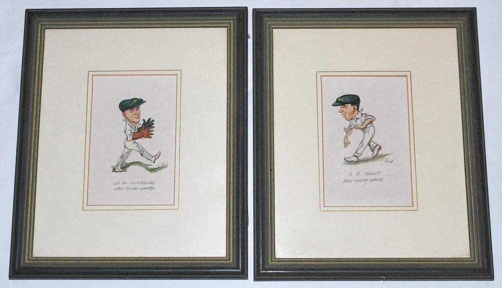 C. Hunt. Four original watercolour paintings, painted in the style of Vanity Fair by the artist C.