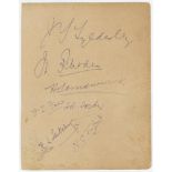 Scarborough Cricket Festival 1910. Album page signed in ink to both sides by seventeen players and