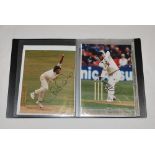 Signed County cricket photographs 1990s. Two files comprising fifty eight colour and mono press