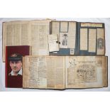 Cricket scrapbooks 1870s-1990s. A large selection of over forty scrapbook albums in three boxes