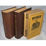 Wisden Cricketers' Almanack 1938. 75th edition. Original limp cloth covers. Heavy bowing to spine