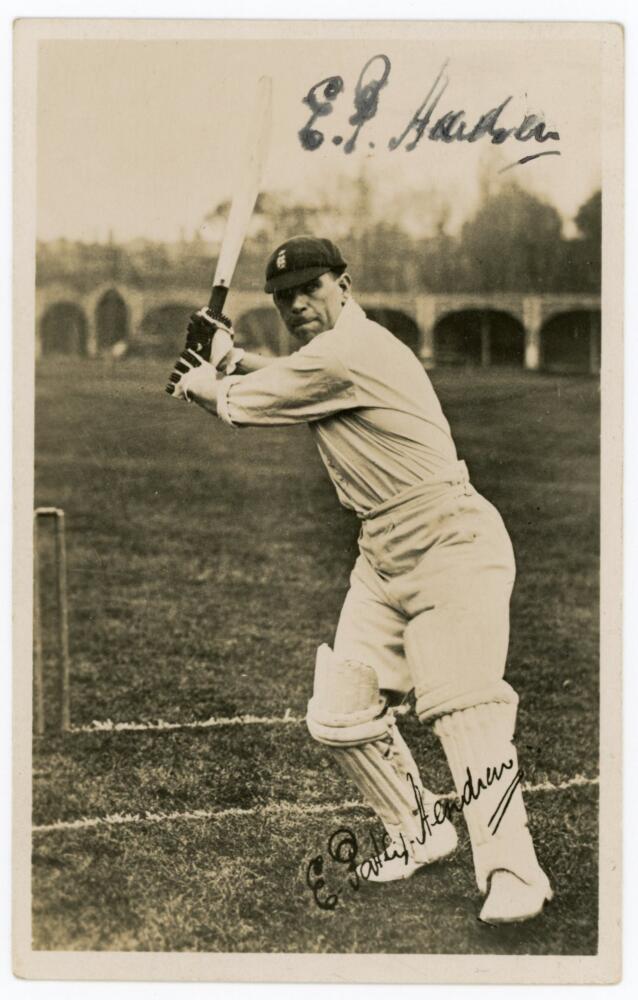 Elias Henry 'Patsy' Hendren. Middlesex & England 1907-1937. Signed mono plainback postcard of