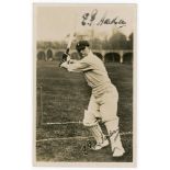Elias Henry 'Patsy' Hendren. Middlesex & England 1907-1937. Signed mono plainback postcard of