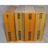 Wisden Cricketers' Almanack 1948, 1949, 1951 and 1955. Original paper covers. The 1948 edition