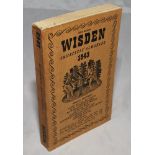 Wisden Cricketers' Almanack 1943. 80th edition. Original limp cloth covers. Only 5600 paper copies