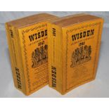 Wisden Cricketers' Almanack 1947 & 1948. Original limp cloth covers. Minor soiling to covers