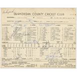 Glamorgan v Australia 1964. Official scorecard for the tour match played at Swansea on the 1st to