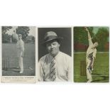 Cricket postcards 1900s-1930s. Original mono postcard of Tom Bowley in bowling pose at the crease.