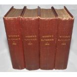 Wisden Cricketers' Almanack 1912 to 1915. 49th to 52nd editions. Bound in red boards, lacking