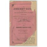 'The Cricket Guide'. Mohummud Abdullah Khan. Lucknow, Royal Printing Press 1891. First and only