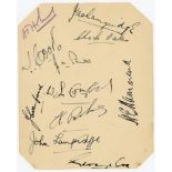 Sussex C.C.C. 1937. Album page nicely signed in ink (one in pencil) by eleven members of the