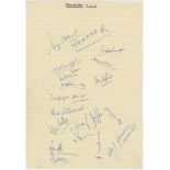 Pakistan tours to England 1954 and Australia 1970. Two unofficial autograph sheets, the 1954 sheet