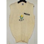 Glamorgan C.C.C. first XI sleeveless sweater, by Allez, with Glamorgan emblem of the daffodill to