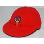 South Australian Cricket Association state cap circa 1990/00's. The red cloth cap with state emblem,