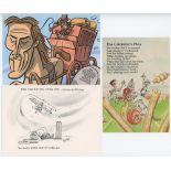 Modern comic postcards. A large selection of approx. seventy modern postcards, some by
