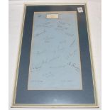 Yorkshire C.C.C. 1935. Very large page nicely signed in ink by thirteen members of the 1935