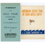 Advertising fixture cards 1950s. Two folding fixture/ itinerary cards, one produced by Schweppes for