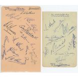 Glamorgan. Selection of four album pages signed by the Glamorgan teams of 1948, 1953, 1954 and 1960.