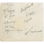 Surrey C.C.C. c1933/1935. Large album page nicely signed in ink by nine Surrey players. Signatures