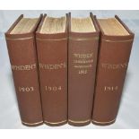 Wisden Cricketers' Almanack 1903, 1904, 1905 and 1914. 40th, 41st, 42nd & 51st editions. All four