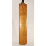 M.C.C. Australian XI v The Rest of England 1937. Gunn & Moore 'The Autograph' cricket bat signed