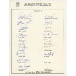 New Zealand tours to England 1983 and 1994. Two official New Zealand autograph sheets, the 1983