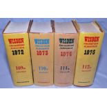 Wisden Cricketers' Almanack 1972, 1973, 1974 & 1975. Original hardbacks with dustwrapper. Odd