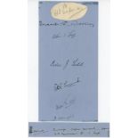 Kent C.C.C. c1930s. Page signed in ink (one in pencil) by seven Kent players. Signatures are